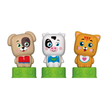 Clemmy Słodkie Zwierzaki Kotek Piesek Krówka Klocki Książeczka Clementoni 17849