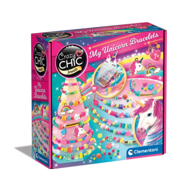 Crazy Chic Zestaw Koralików Bransoletki z Jednorożcem Clementoni 50882