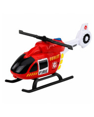 Zestaw Pojazdów Straż Pożarna Wóz Helikopter Samochód Światła Dźwięki 1:32