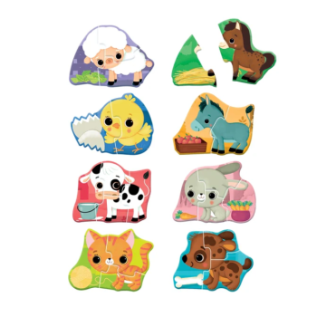 Puzzle Mali Przyjaciele Zwierzątka Farma Uczę się Bawiąc Język Polski Clementoni 50761