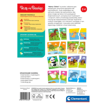 Gra edukacyjna Puzzle Mamy i Dzieci Język Polski Zwierzęta Uczę się Bawiąc Clementoni 50763
