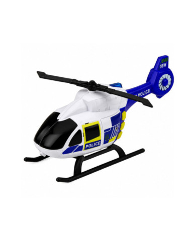 Zestaw Policyjny Helikopter Motocykl Radiowóz Światła Dźwięki 1:32
