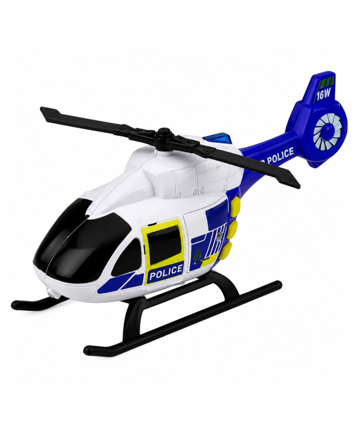 Zestaw Policyjny Helikopter Motocykl Radiowóz Światła Dźwięki 1:32