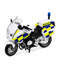 Zestaw Policyjny Helikopter Motocykl Radiowóz Światła Dźwięki 1:32