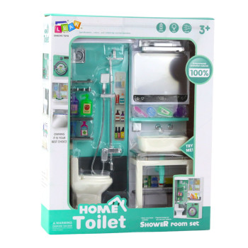 Łazienka Zabawkowa Prysznic Zlew Toaleta Światła Dźwięki Akcesoria