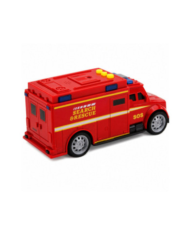 Samochód Ratunkowy Karetka Ambulans Światła Dźwięki Czerwony 1:32