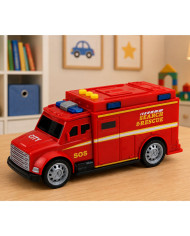 Samochód Ratunkowy Karetka Ambulans Światła Dźwięki Czerwony 1:32