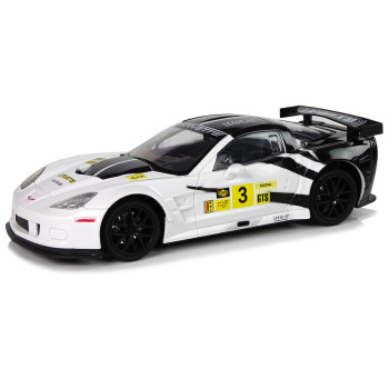 Auto Sportowe Wyścigowe R/C 1:18 Corvette C6.R Biały 2.4 G Światła