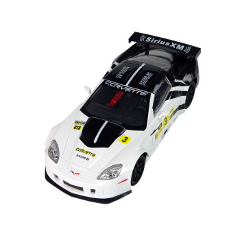 Auto Sportowe Wyścigowe R/C 1:18 Corvette C6.R Biały 2.4 G Światła