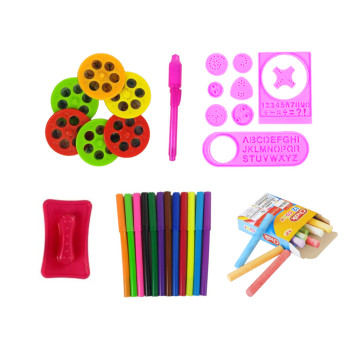 Tablica Dwustronna Kredowa Pisaki Stojąca Projektor Obrazki Różowa