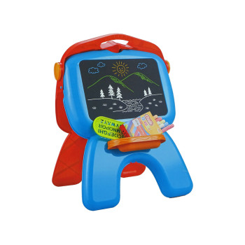 Tablica Dwustronna Kredowa Pisaki Stojąca Projektor Obrazki Czerwona