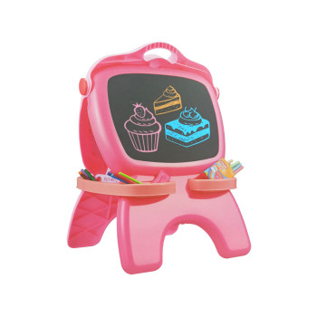 Tablica Dwustronna Magnetyczna Kredowa Różowa Szablony