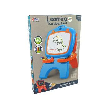 Tablica Dwustronna Magnetyczna Kredowa Niebiesko Czerwona Szablony