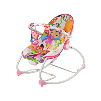 Kołyska Bujaczek Fotelik Krzesełko 2w1 Różowy Kwiatuszek Dźwięki Wibracja