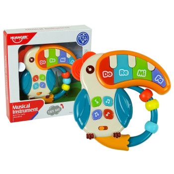 Muzyczne Pianinko Kolorowa Papuga Dźwięki Światła Koraliki