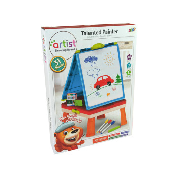 Tablica 3w1 Magnetyczno -Kredowa, Stolik Do Gier Niebieska