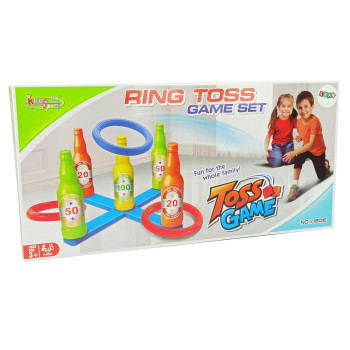 Gra Zręcznościowa Rzut Obręczą Kolorowe Butelki Punkty