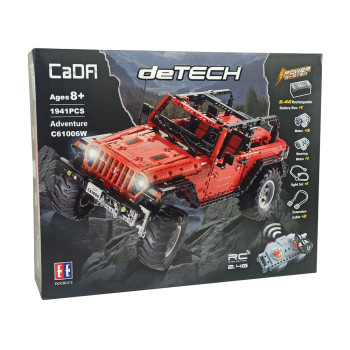 Klocki Konstrukcyjne Auto Terenowe Zdalnie Sterowane Czerwone CADA 1941 Elementów