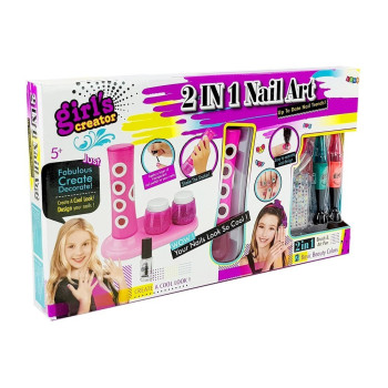 Zestaw Do Malowania Paznokci Dozownik Brokatu Kolorowe Naklejki