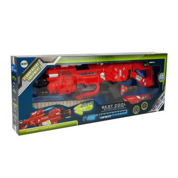 Pistolet Luminescencyjny Świeci w Ciemności Piankowe Naboje Dźwięk Zasięg 45 m