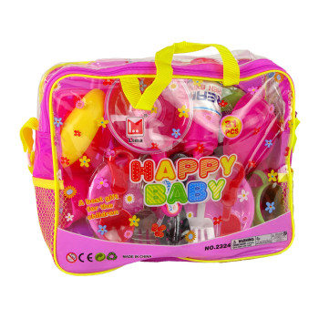 Zestaw Naczyń w Torbie 31 Elementów Różowe