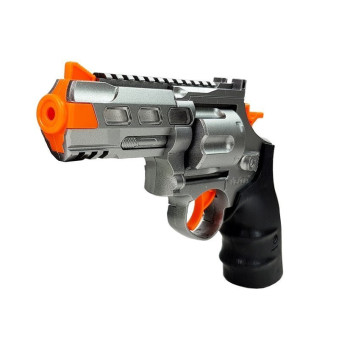 Zestaw Policyjny Rewolwer 20cm Odznaka Kabura Gwizdek Dźwięk Efekty Świetlne