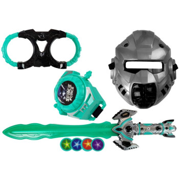 Zestaw Zabawek Kosmicznych Miecz Świetlny Maska Kajdanki
