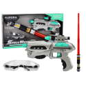 Zestaw Kosmiczny Miecz Świetlny Pistolet Okulary Ochronne