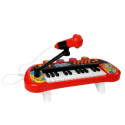 Keyboard Pianinko 24 Klawisze USB Mikrofon Czerwony