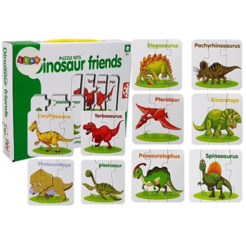 Puzzle Edukacyjne Dinozaury Angielski 10 Połączeń