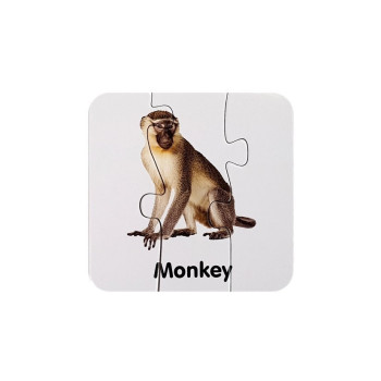 Puzzle Edukacyjne Układanka Dzikie Zwierzęta 10 Połączeń Angielski