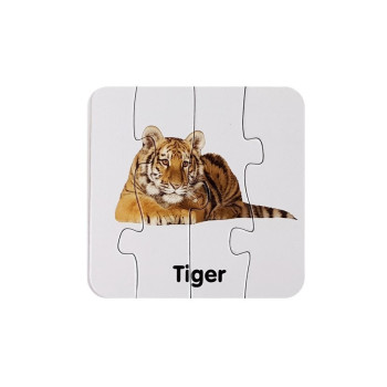 Puzzle Edukacyjne Układanka Dzikie Zwierzęta 10 Połączeń Angielski