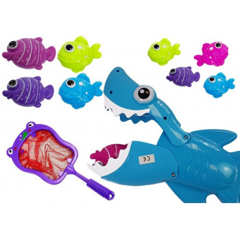 Gra Kąpielowa Rekin Łowca Rybek + Siatka Podbierak