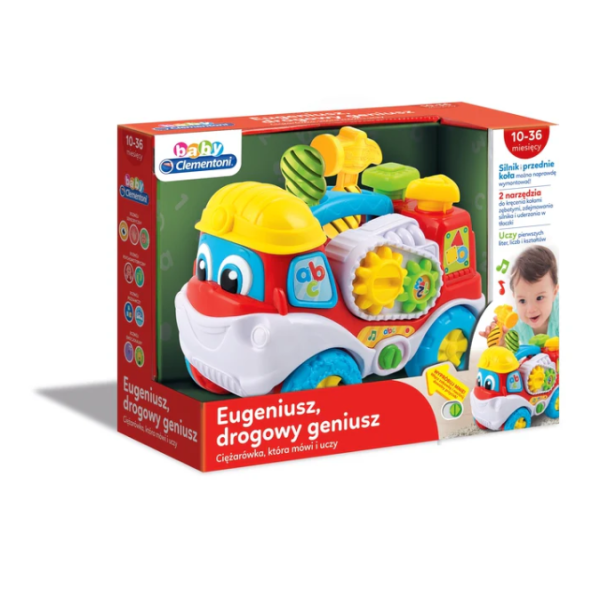 Interaktywna Ciężarówka Eugeniusz Drogowy Geniusz Śrubokręt i Młotek Język Polski Clementoni 50110