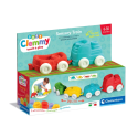 Clemmy Kolorowy Pociąg Sensoryczny Lokomotywa Wagony Klocki 70cm Clementoni 17961