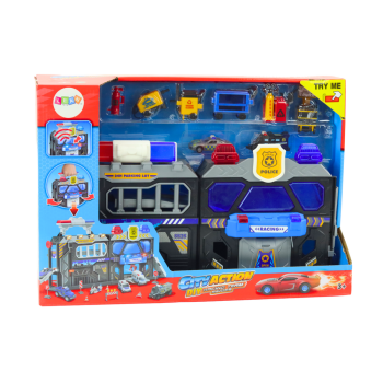 Zestaw Rozkładany Tor Garaż W Walizce Policja Światła I Dźwięki