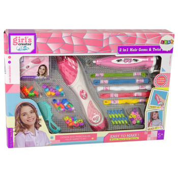 Zestaw Do Zaplatania Włosów 2 w 1 Koraliki