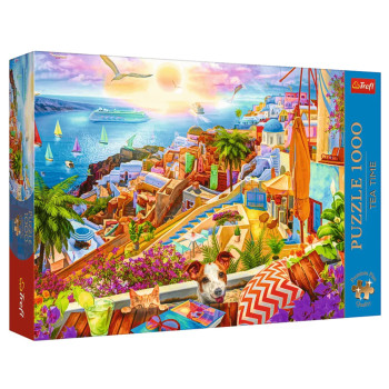 Puzzle - 1000 Premium Plus - Tea Time: Z wizytą na Santorini - Trefl 10842