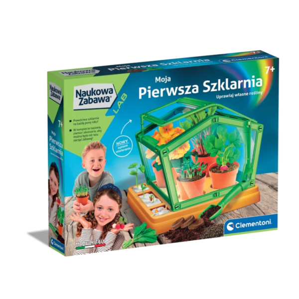 Naukowa Zabawa Laboratorium Moja Pierwsza Szklarnia Botanika Rośliny Język Polski Clementoni 50861