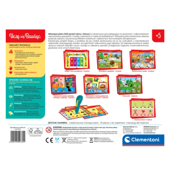 Mówiące Pióro 500 Pytań Litery i Słowa Uczę się Bawiąc Język Polski Clementoni 50780