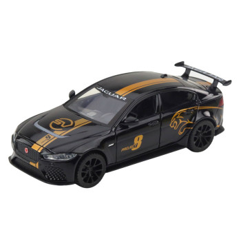 Samochód Sportowy Metalowy Napęd Pull-Back Światła Dźwięki Czarny 1:32