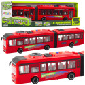 Autobus Przegubowy Otwierane Drzwi Światła Dźwięki Czerwony 1:16