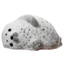 Gniotek Silikonowy Foka Z Sierścią Miękka Do Ugniatania Szara 12 cm