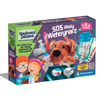 Naukowa Zabawa Zestaw Małego Weterynarza SOS Mały Weterynarz Piesek Język Polski Clementoni 50712