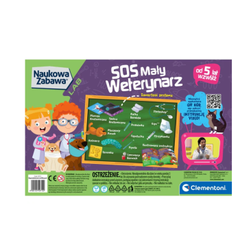 Naukowa Zabawa Zestaw Małego Weterynarza SOS Mały Weterynarz Piesek Język Polski Clementoni 50712