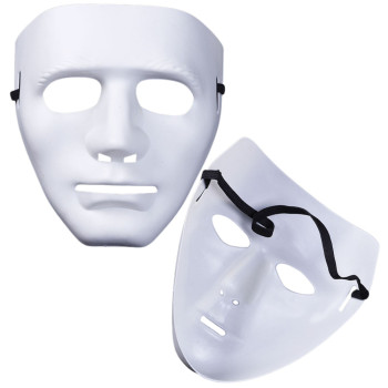 Maska Anonim Karnawałowa Halloweenowa Na Gumce Biała Czerwona