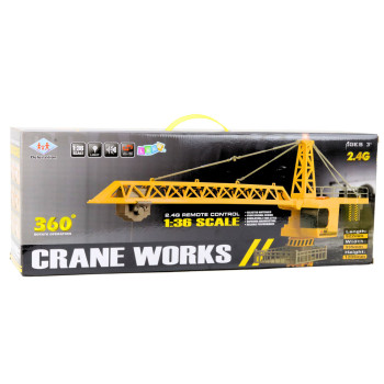Dźwig Żuraw Zdalnie Sterowany RC Światła LED Obrót 360° 1:36 120 cm
