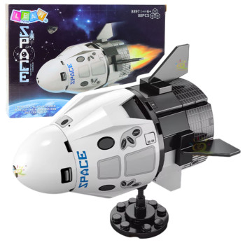 Klocki Konstrukcyjne Biały Statek Kosmiczny Podstawka 88 el.
