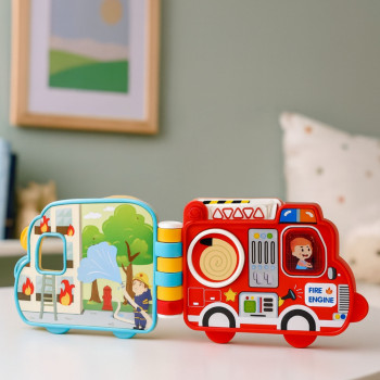 Książeczka Edukacyjna Interaktywna Pojazdy Światła Dźwięki Ruchome Elementy