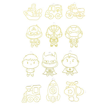 Zestaw Do Malowania Kosmos 3D DIY 6 Farbek Zawieszki 12 szt.